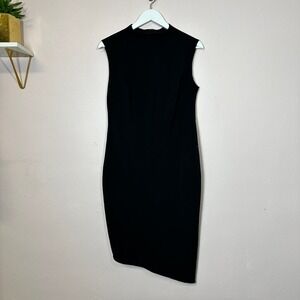 BANANA REPUBLIC Black Asymmetrical Hem Sleeveless Mock Neck Dress‎ 8P